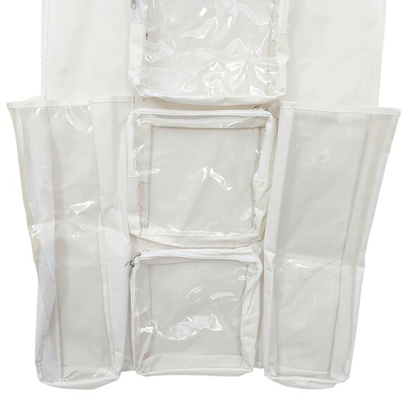 Double Sided Hanging Closet Organizer Storage Bag White 22in x 47in - Picture 4 of 9